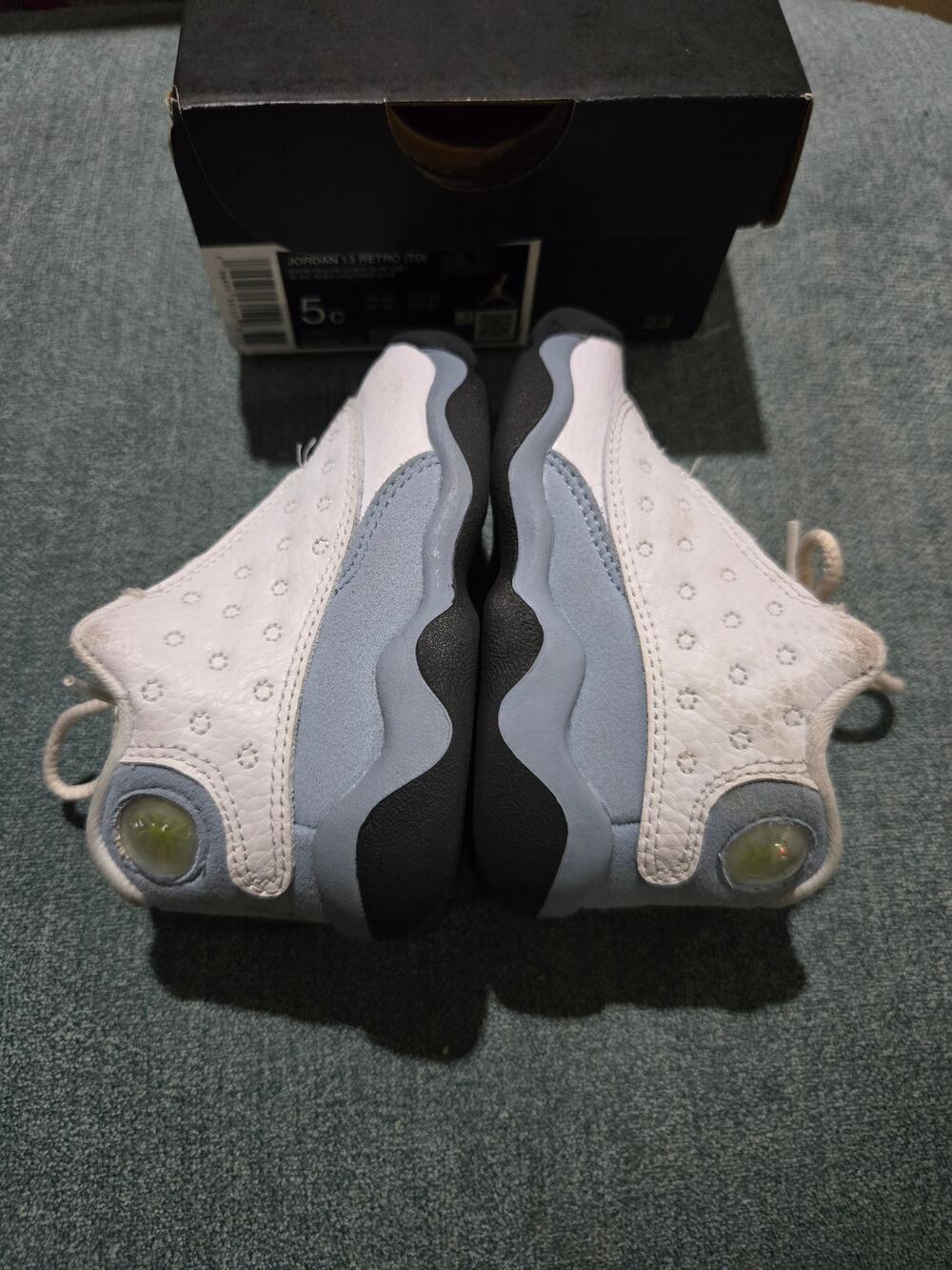 Jordan Toddler's 13 Retro White/Yellow Ochre-Blue Grey (DJ3004 170) - 5 C